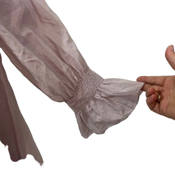 50% off! 7 For All Mankind blouse women's XL light purple off shoulder puff slee - Picture 5 of 7